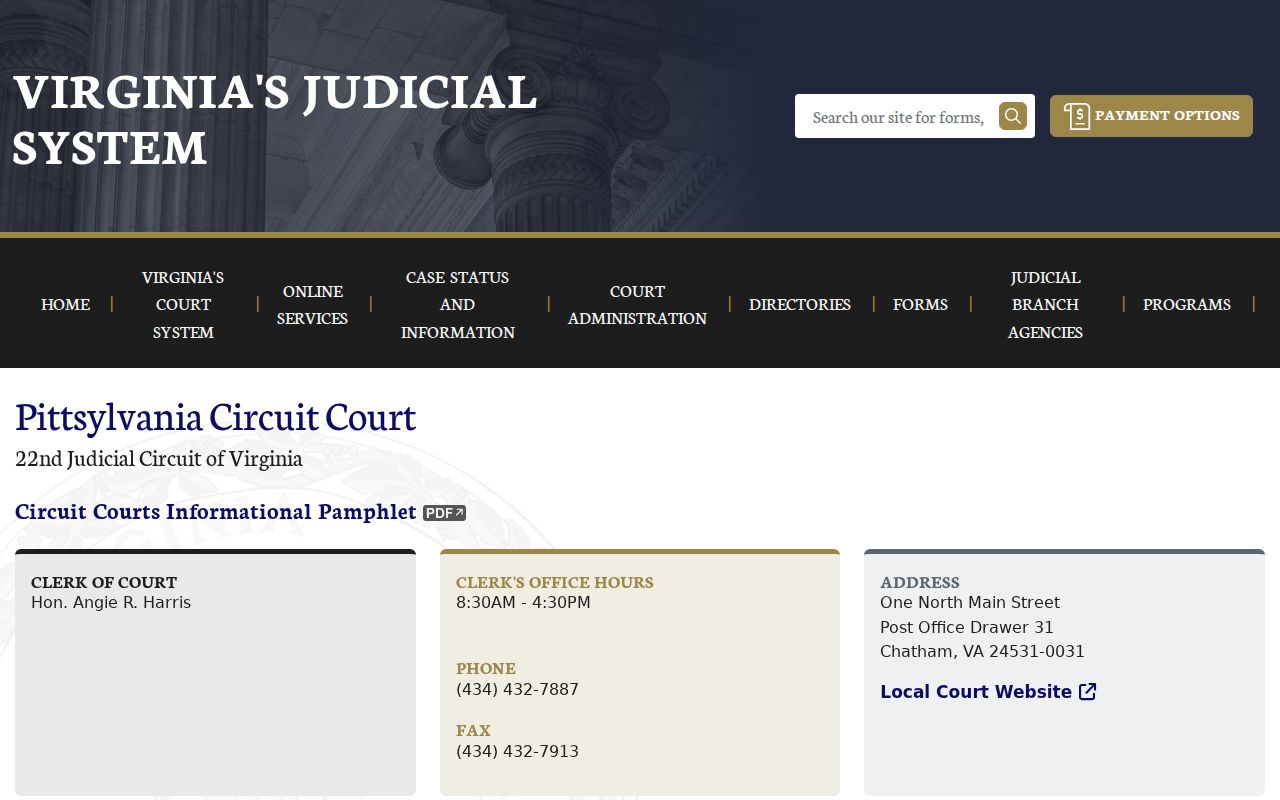 Pittsylvania County criminal court cases at Circuit Court